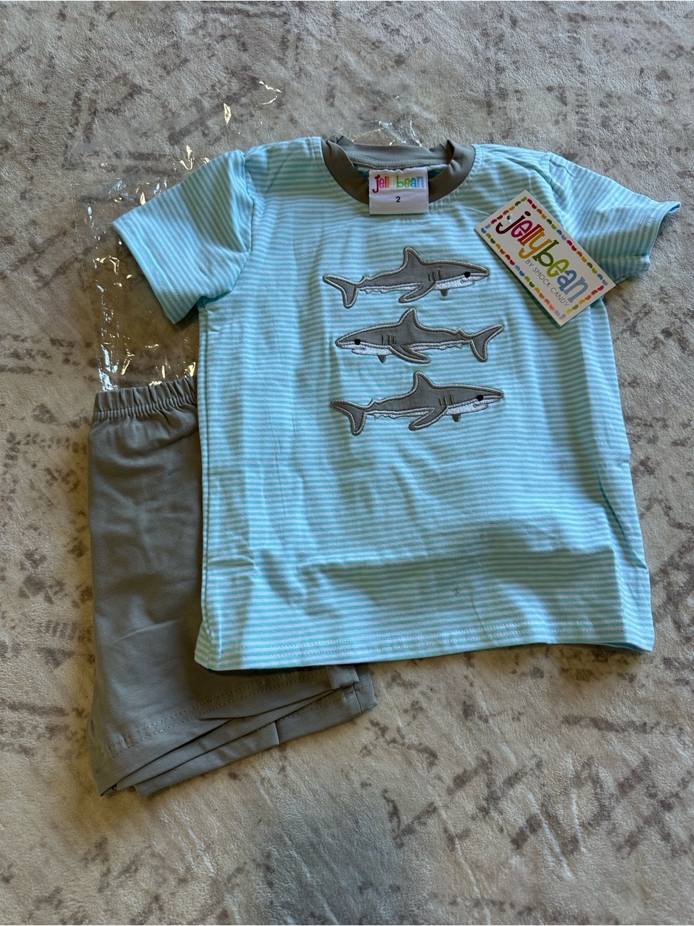 Jellybean Boys' Light Blue Shark Stripe Set